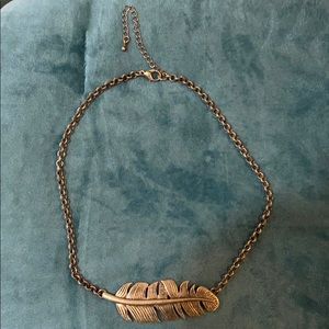 Metal Feather Necklace